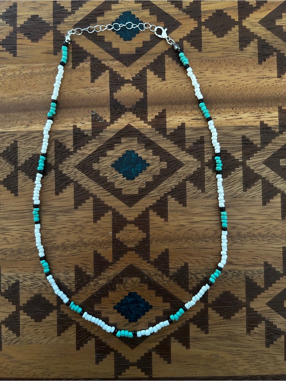 Turquoise and White Beaded Necklace for Women